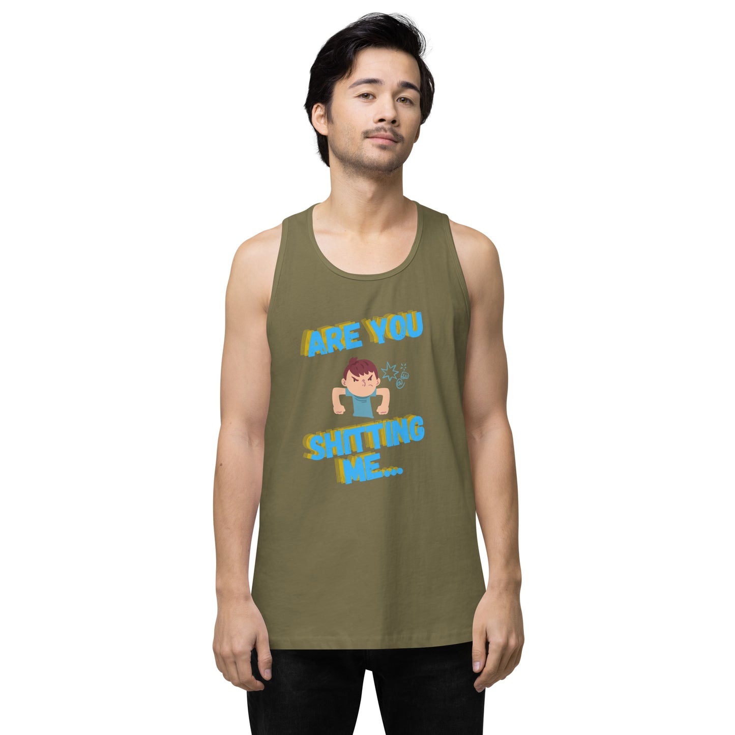 Are You Shitting Me Angry Guy Men’s premium tank top