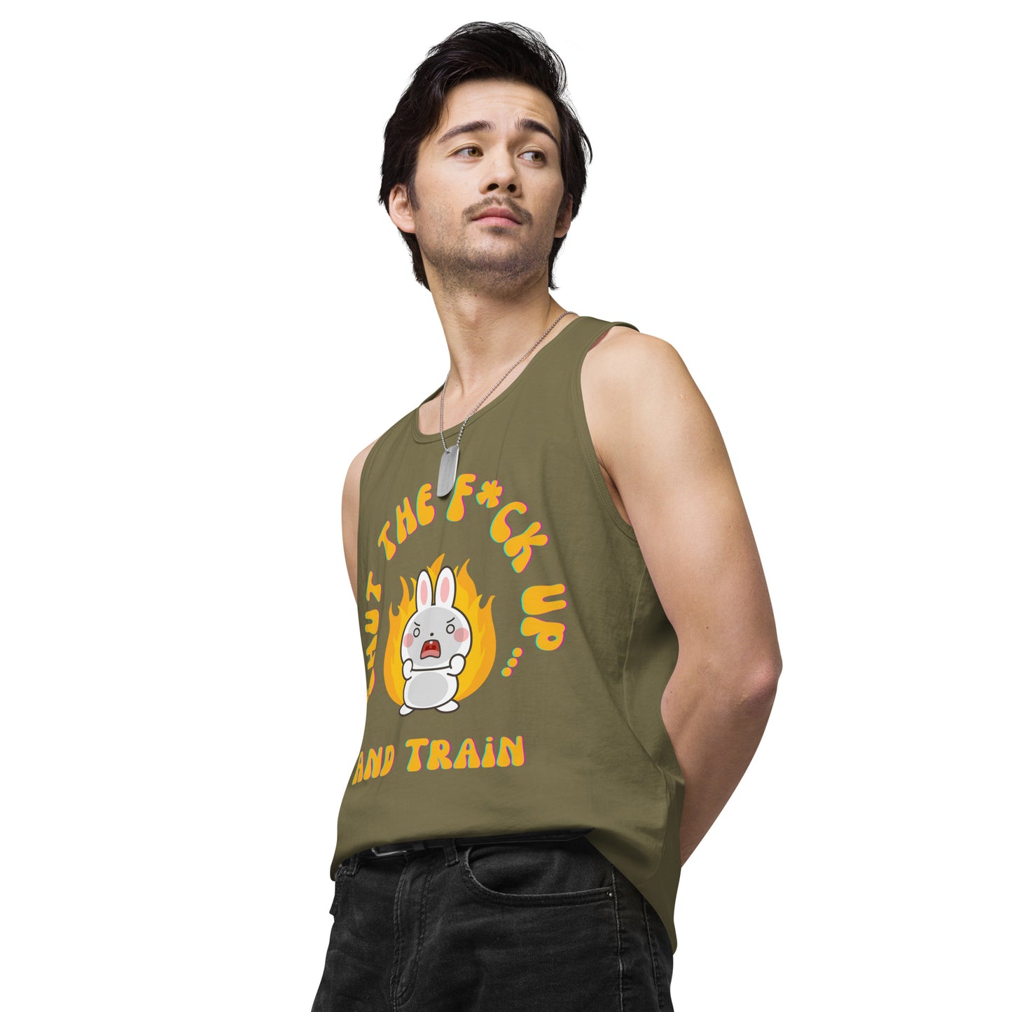 STFU and Train Bunny Men’s premium tank top