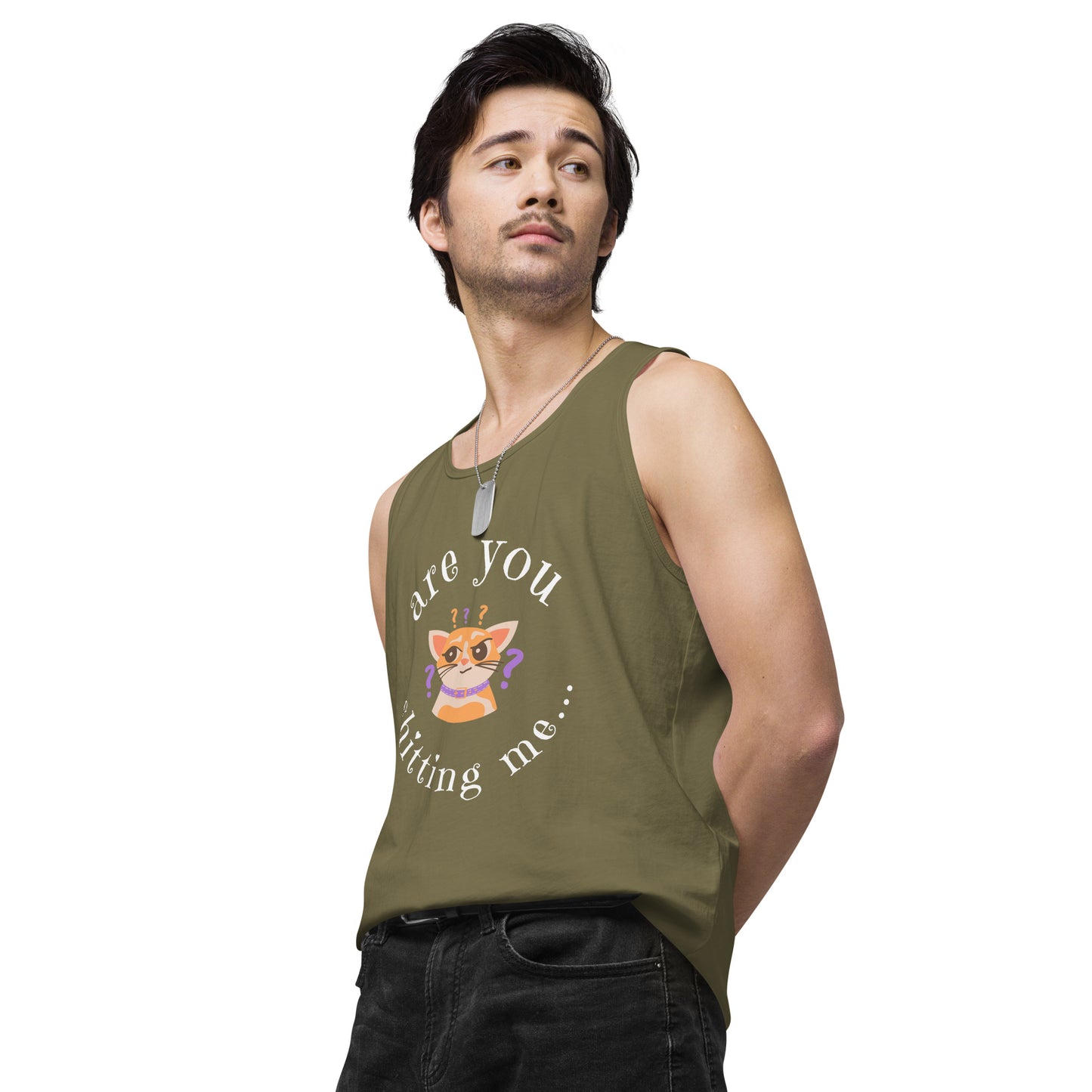 Are You Shittng Me Cat ? Men’s premium tank top