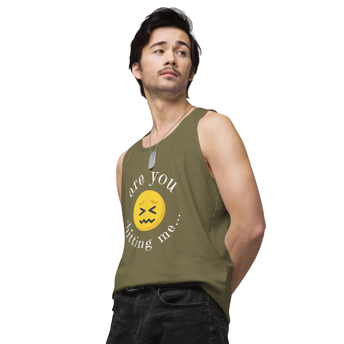 Are You Shitting Me Emoji Anger Men’s premium tank top