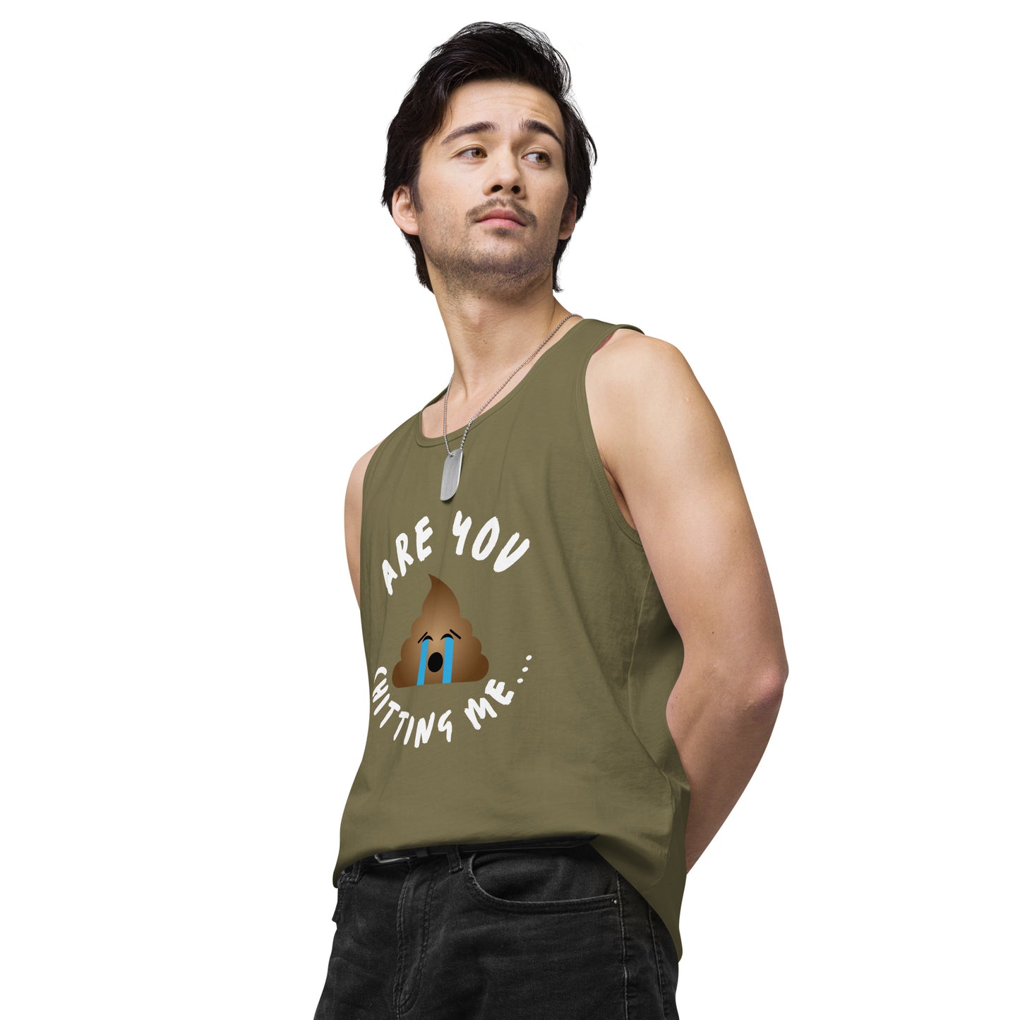 Are You Shitting Me Emoji Turd Men’s premium tank top