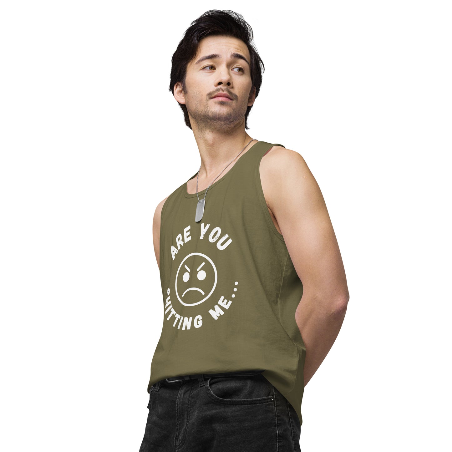 Are You Shitting Me Angry Face Men’s premium tank top