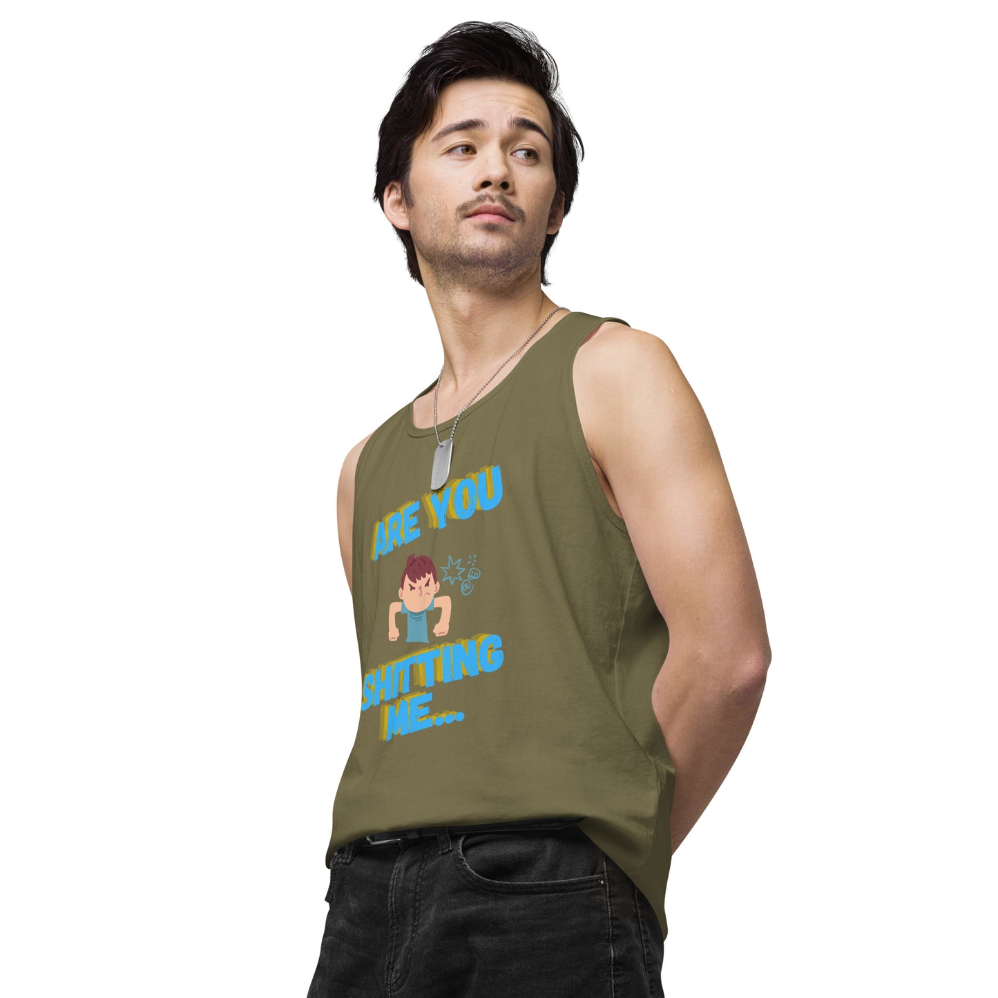 Are You Shitting Me Angry Guy Men’s premium tank top