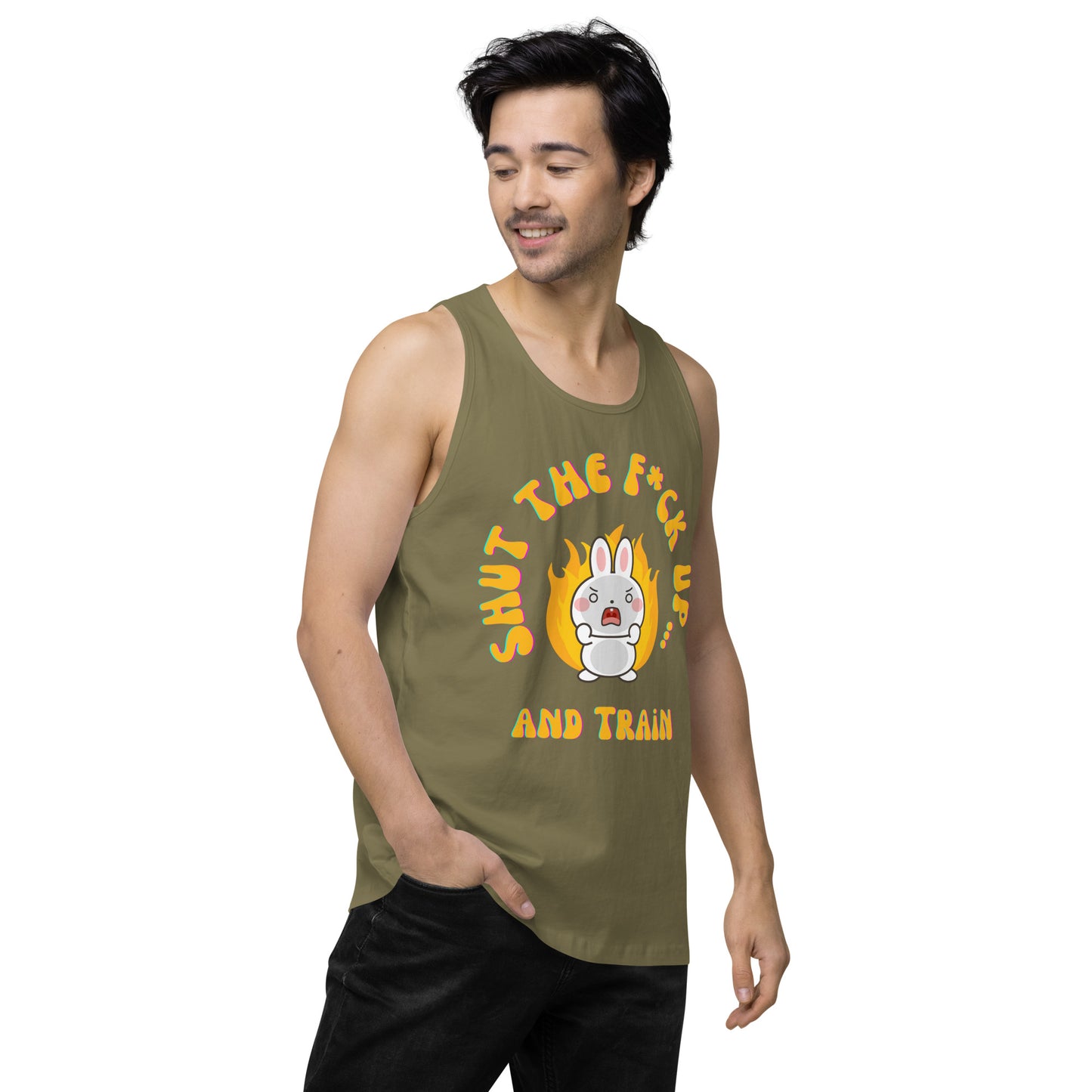 STFU and Train Bunny Men’s premium tank top