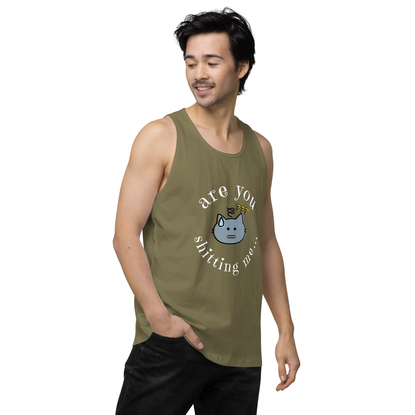 Are You Shitting Me Cat ??? Men’s premium tank top