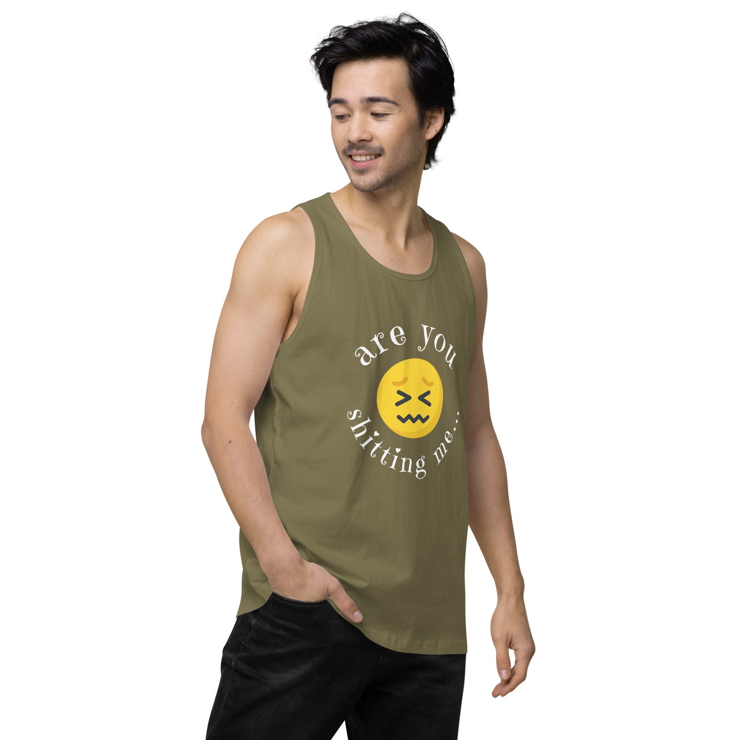 Are You Shitting Me Emoji Anger Men’s premium tank top