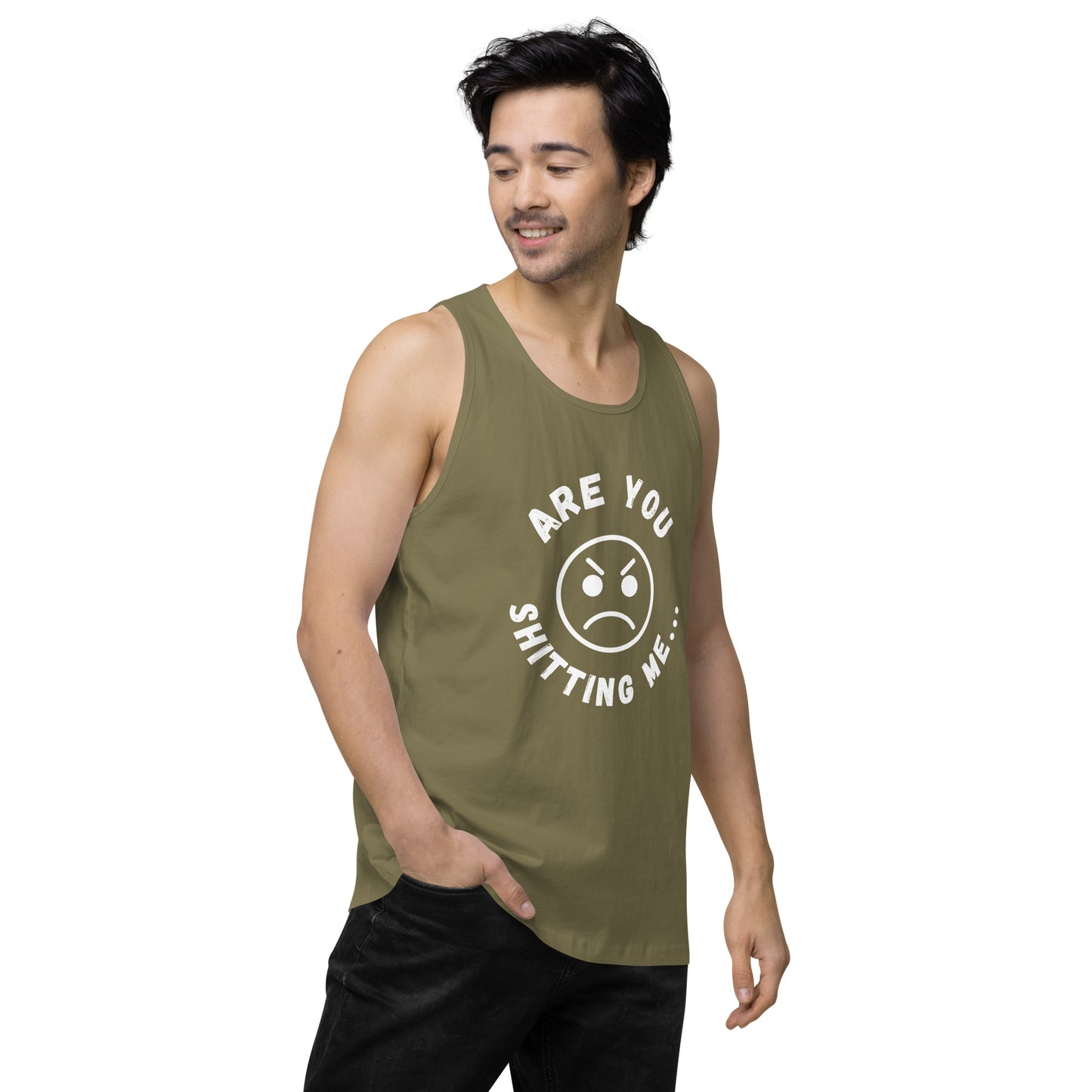 Are You Shitting Me Angry Face Men’s premium tank top