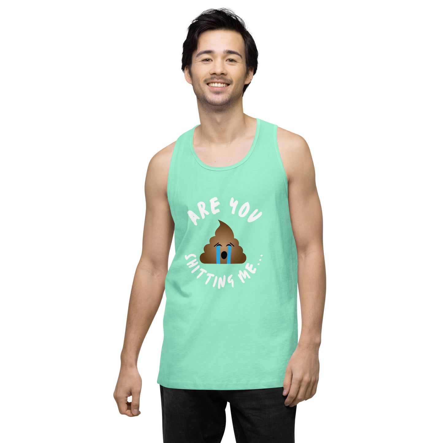 Are You Shitting Me Emoji Turd Men’s premium tank top