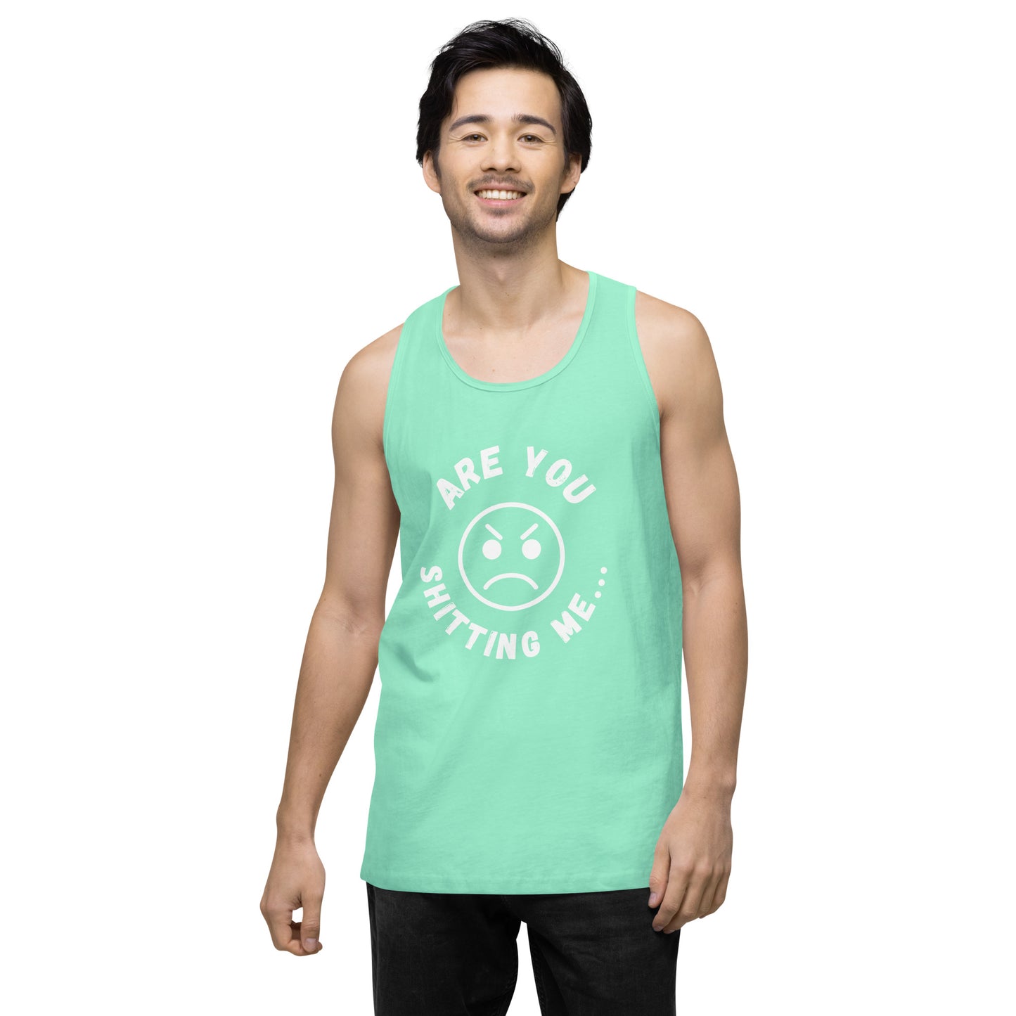 Are You Shitting Me Angry Face Men’s premium tank top