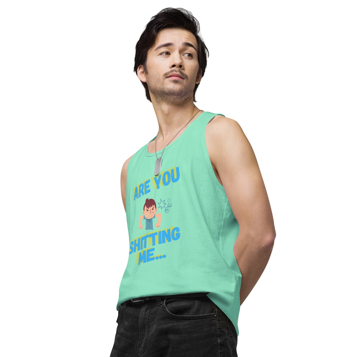 Are You Shitting Me Angry Guy Men’s premium tank top