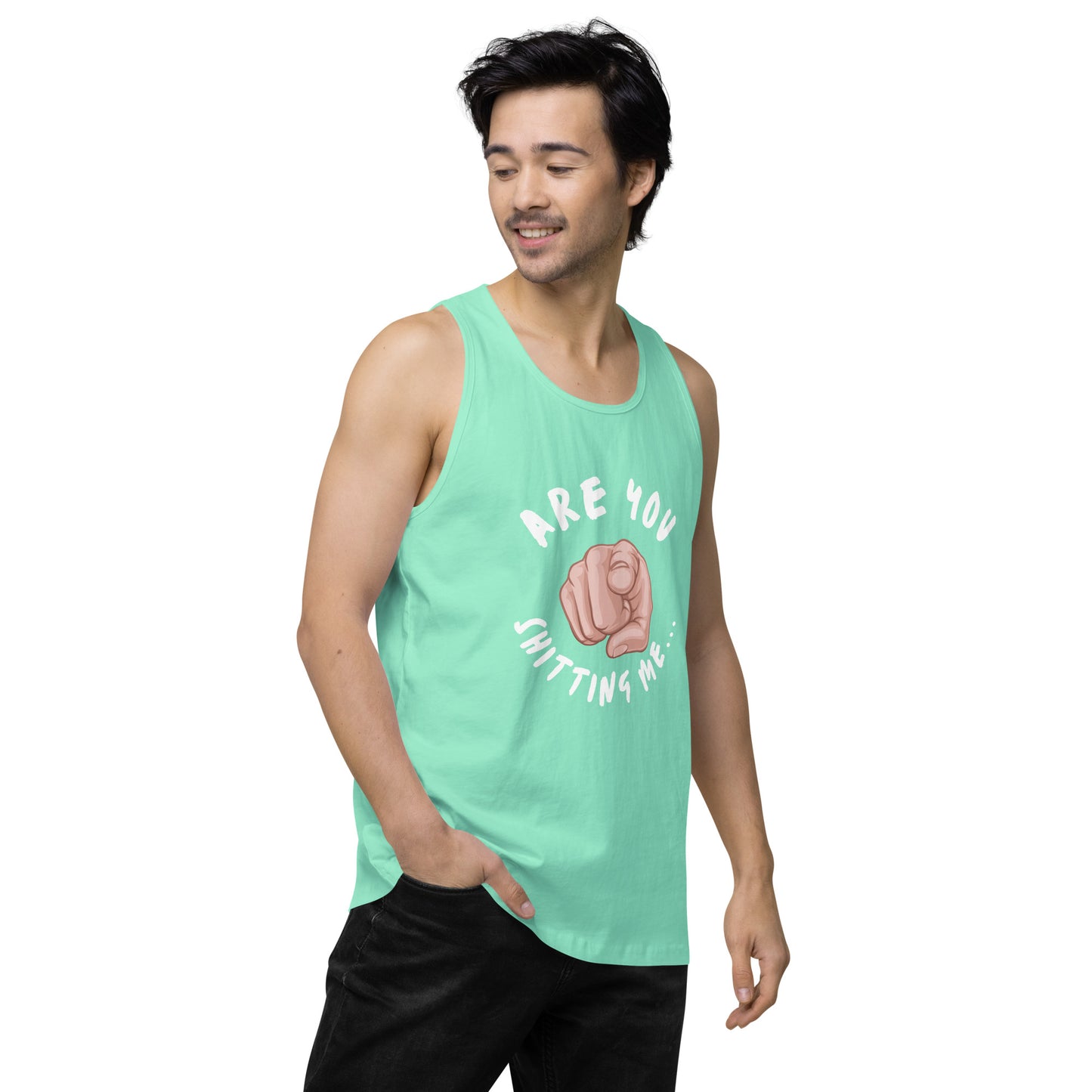 Are You Shitting Me Point Men’s premium tank top