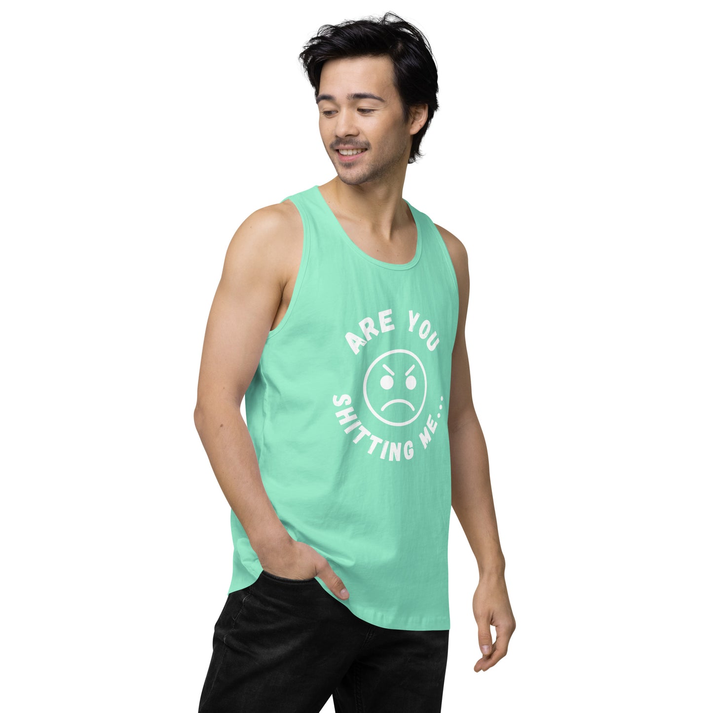 Are You Shitting Me Angry Face Men’s premium tank top