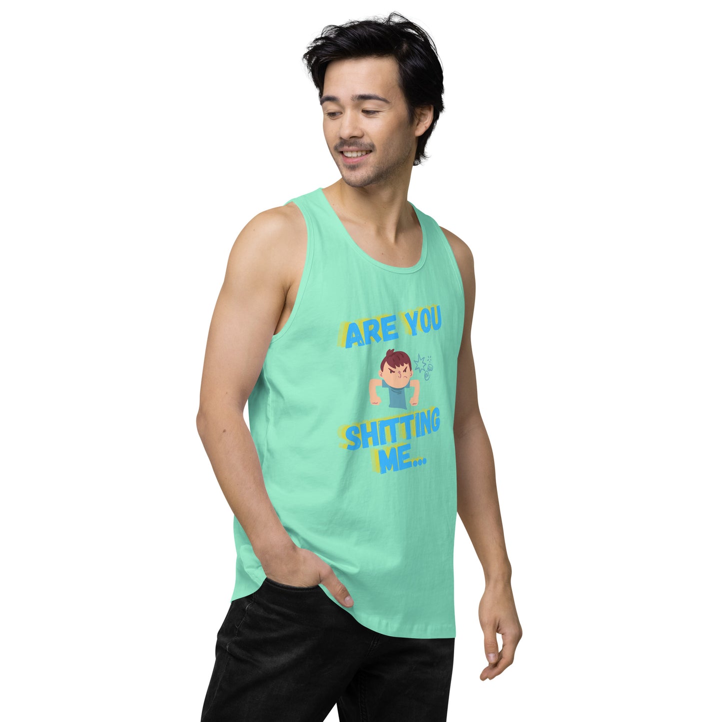 Are You Shitting Me Angry Guy Men’s premium tank top