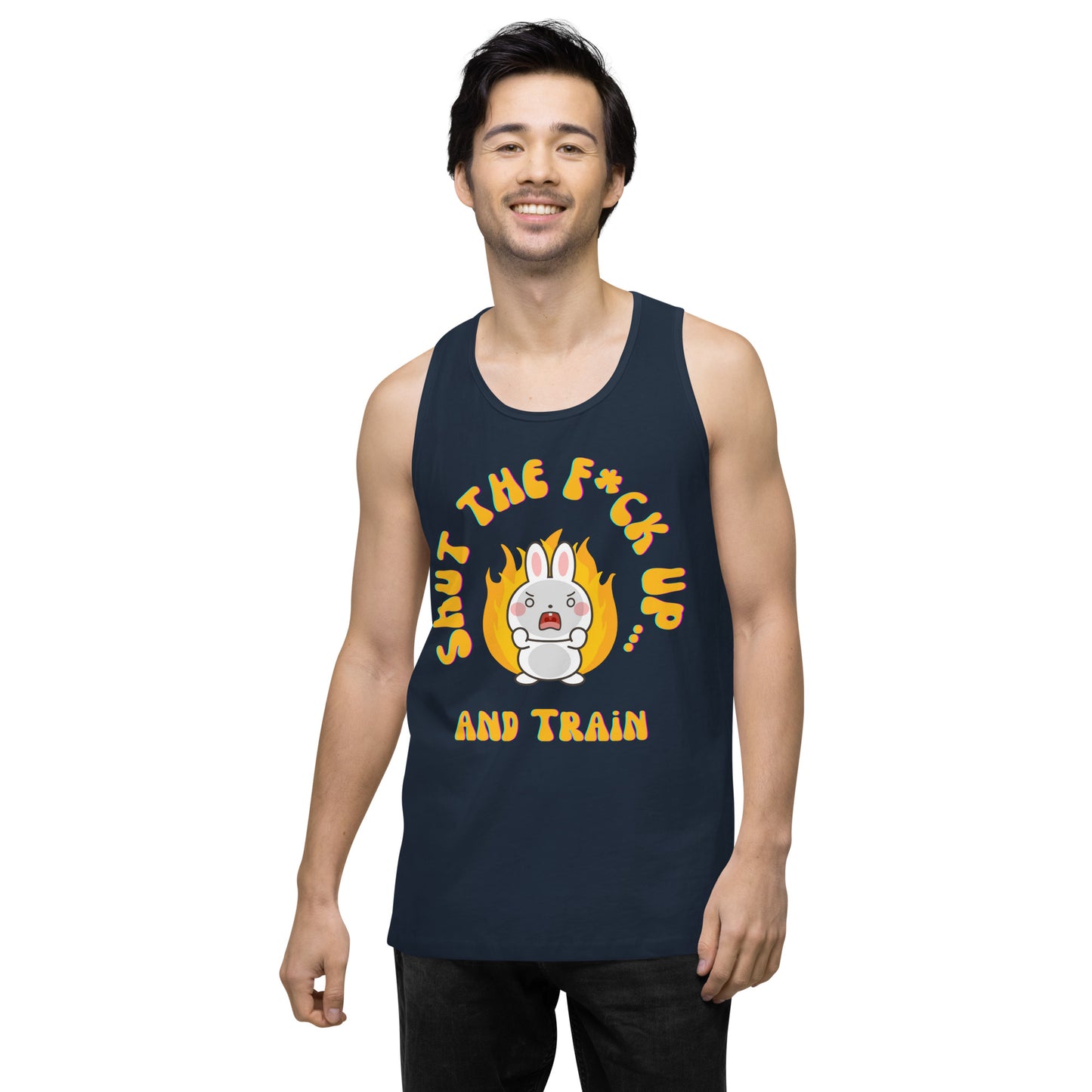 STFU and Train Bunny Men’s premium tank top