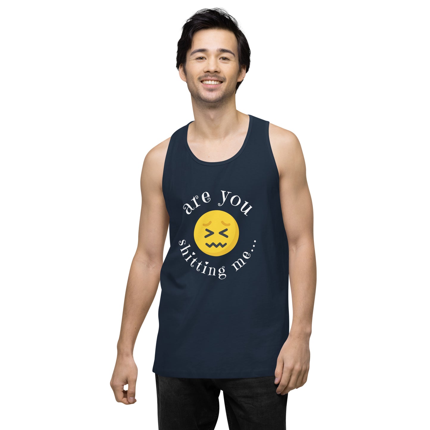 Are You Shitting Me Emoji Anger Men’s premium tank top