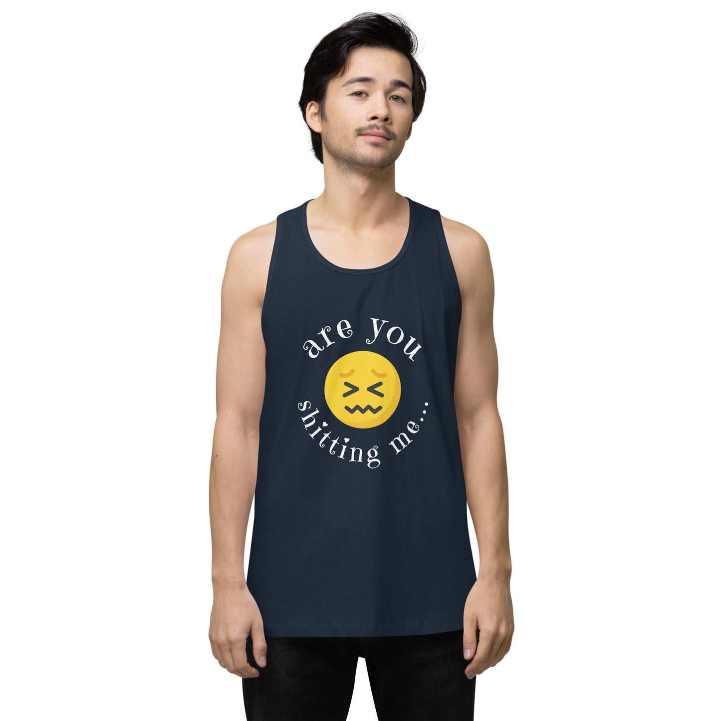 Are You Shitting Me Emoji Anger Men’s premium tank top