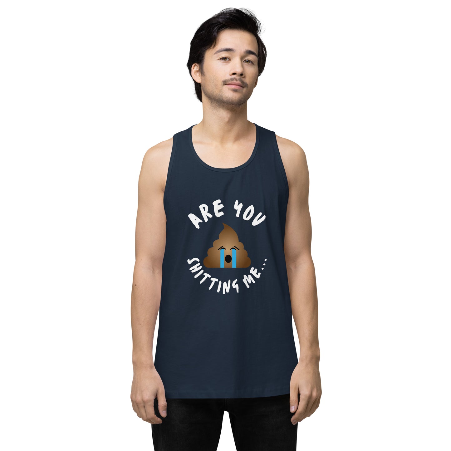 Are You Shitting Me Emoji Turd Men’s premium tank top