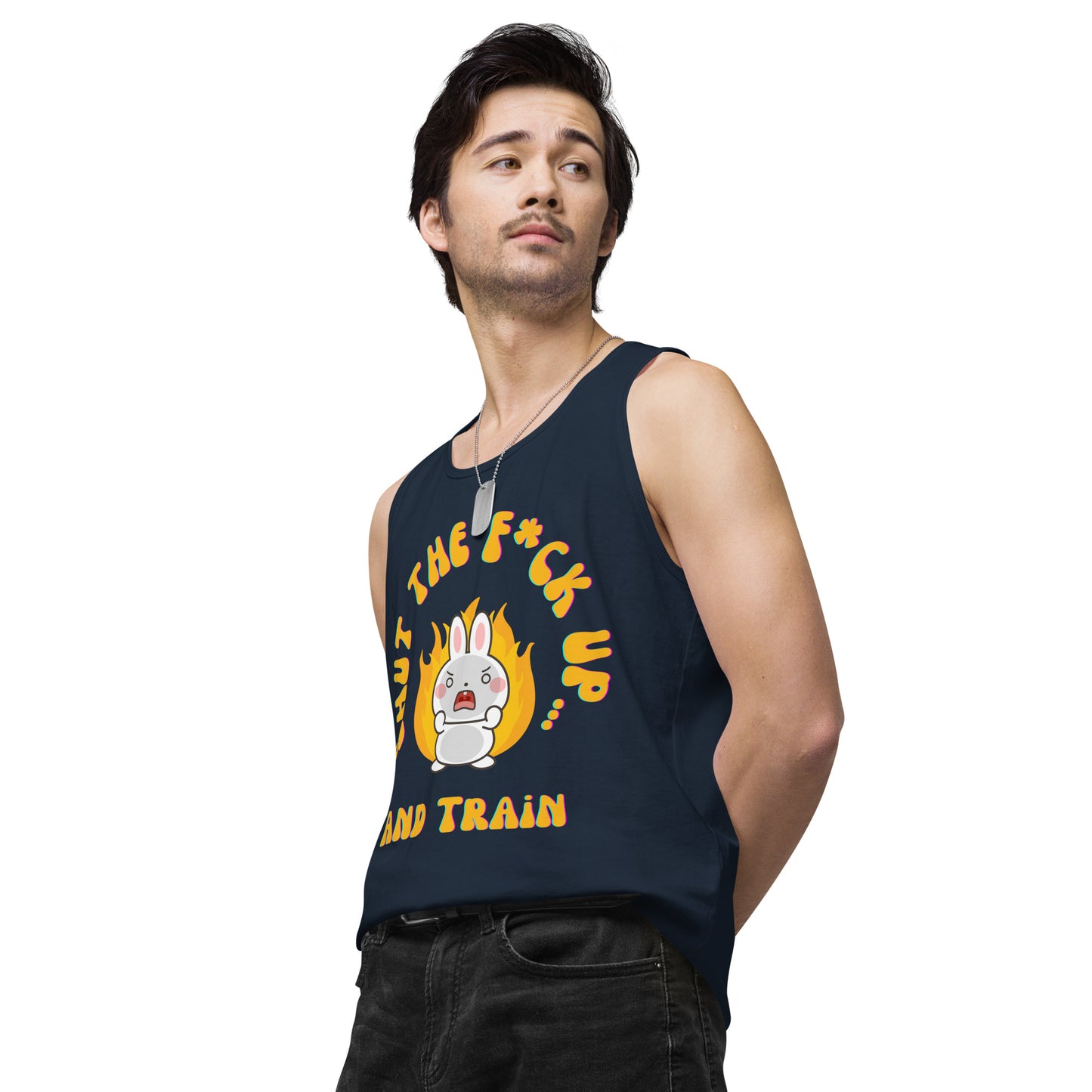 STFU and Train Bunny Men’s premium tank top