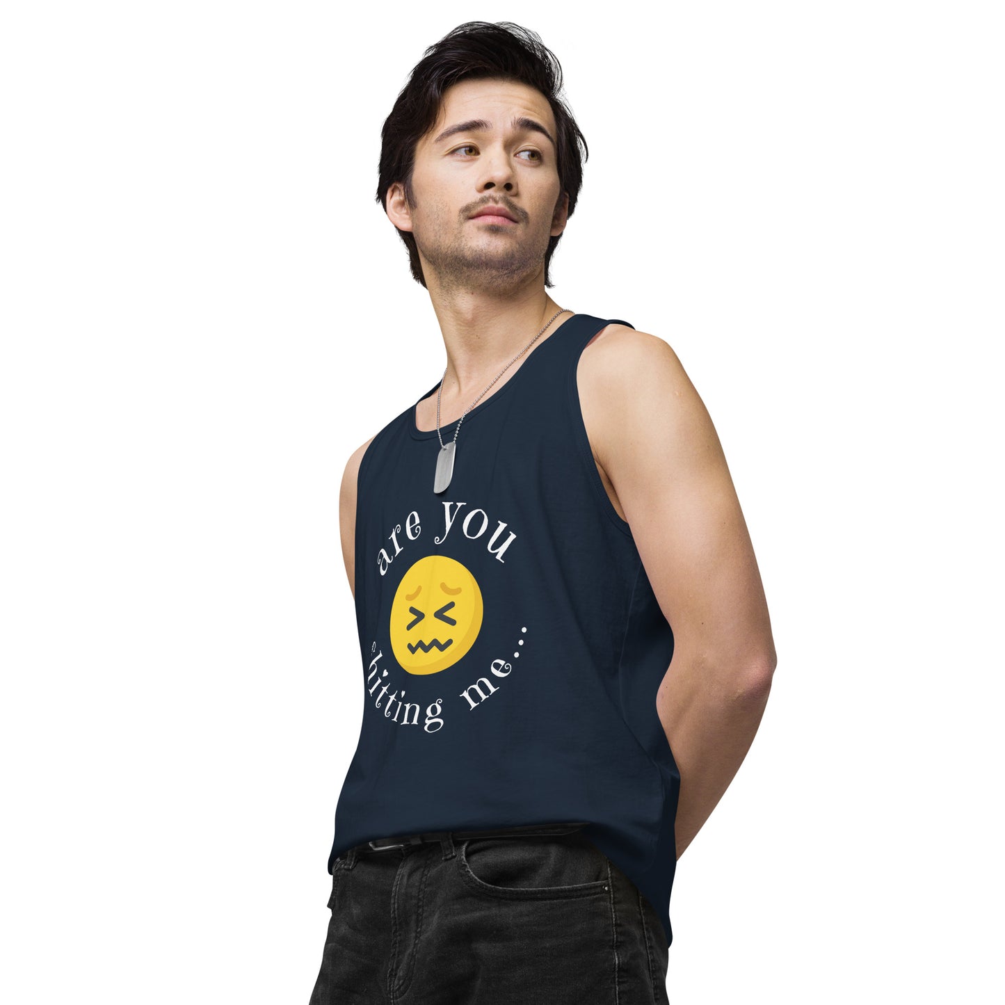 Are You Shitting Me Emoji Anger Men’s premium tank top