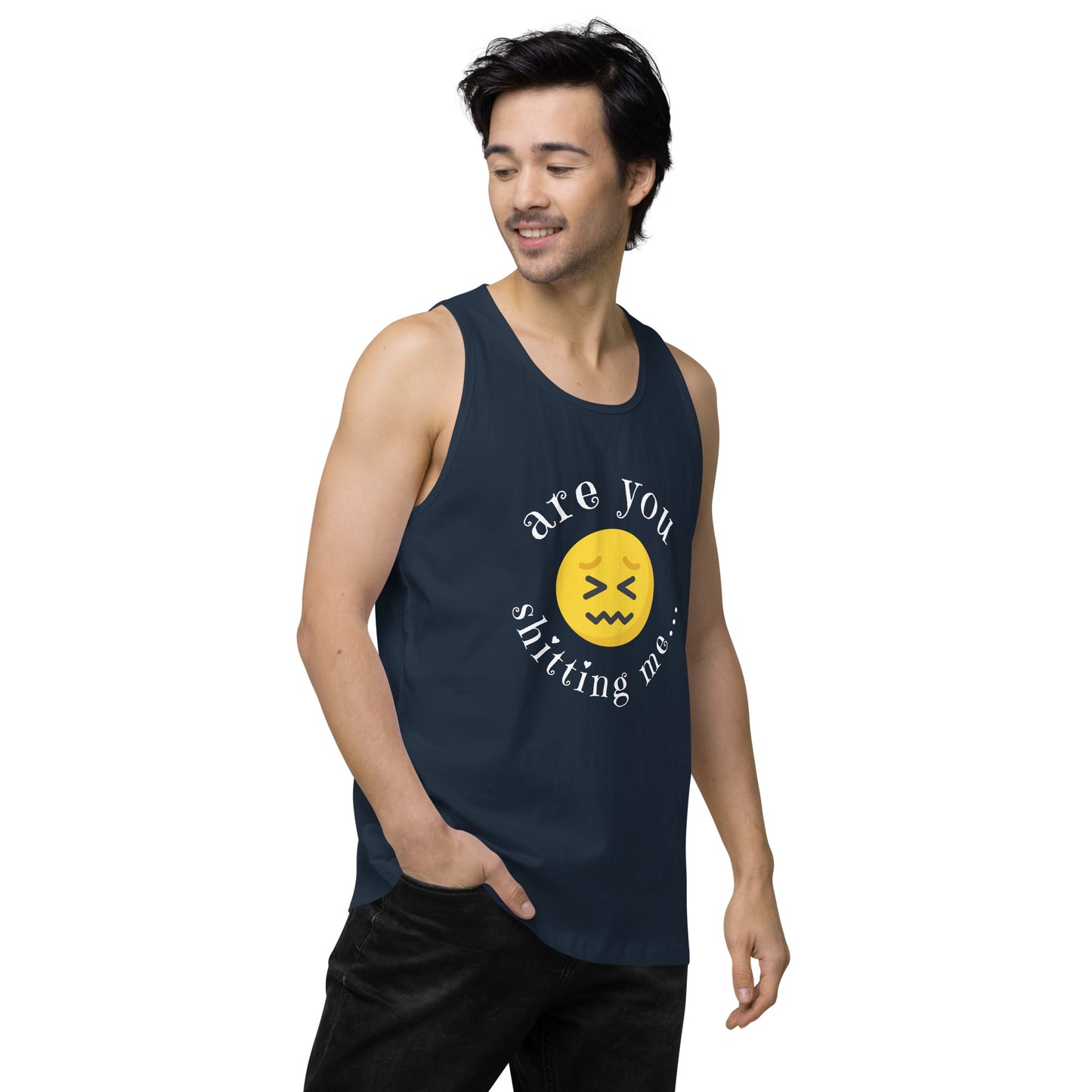 Are You Shitting Me Emoji Anger Men’s premium tank top