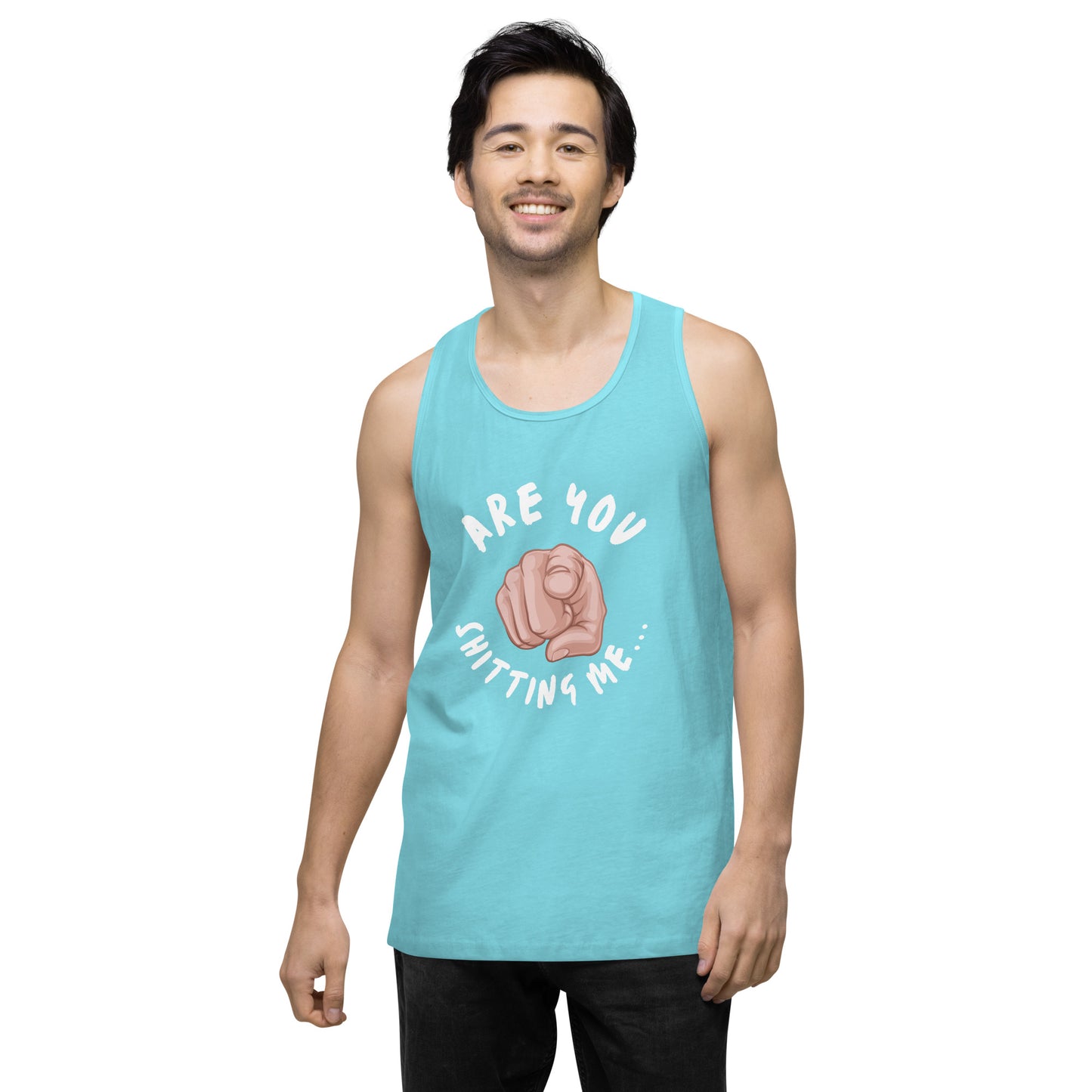 Are You Shitting Me Point Men’s premium tank top