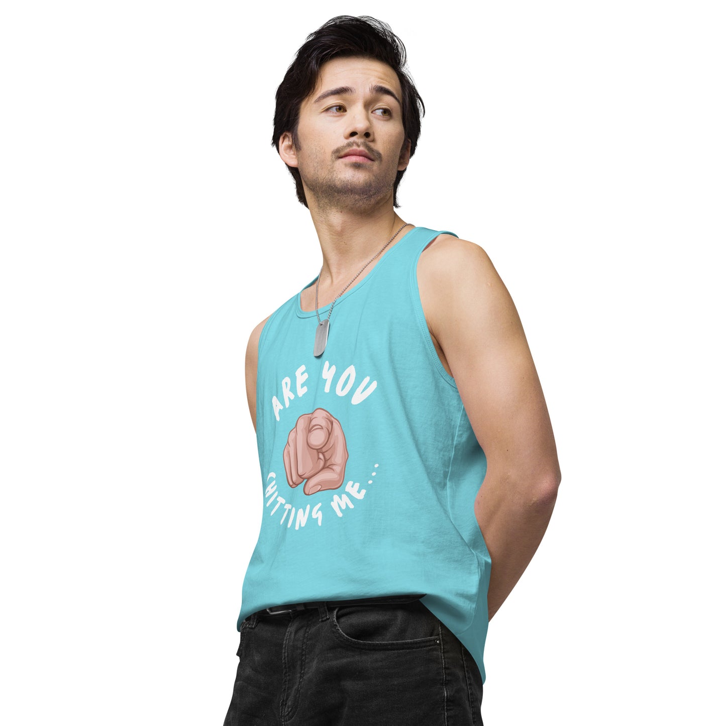 Are You Shitting Me Point Men’s premium tank top