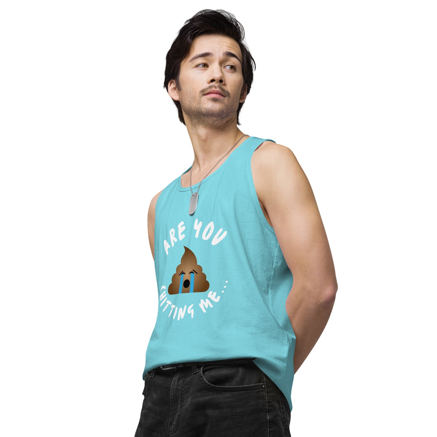 Are You Shitting Me Emoji Turd Men’s premium tank top