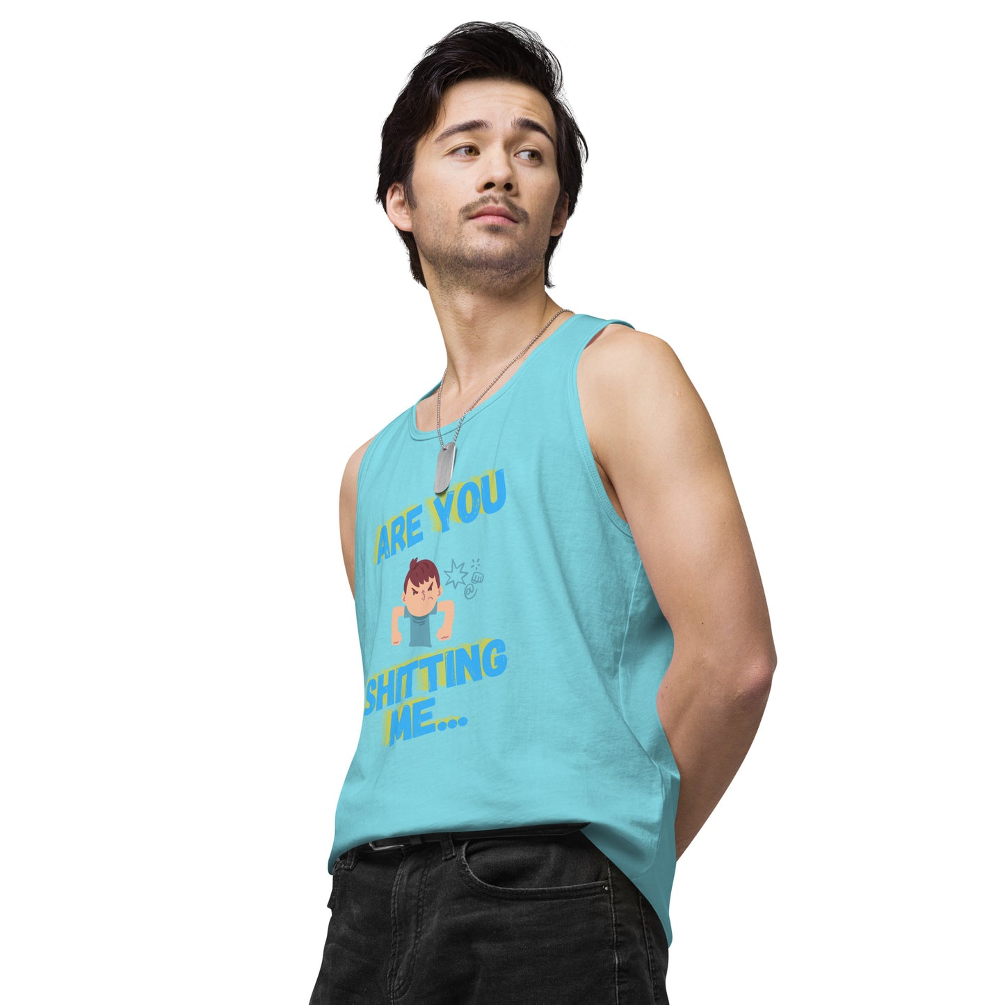 Are You Shitting Me Angry Guy Men’s premium tank top