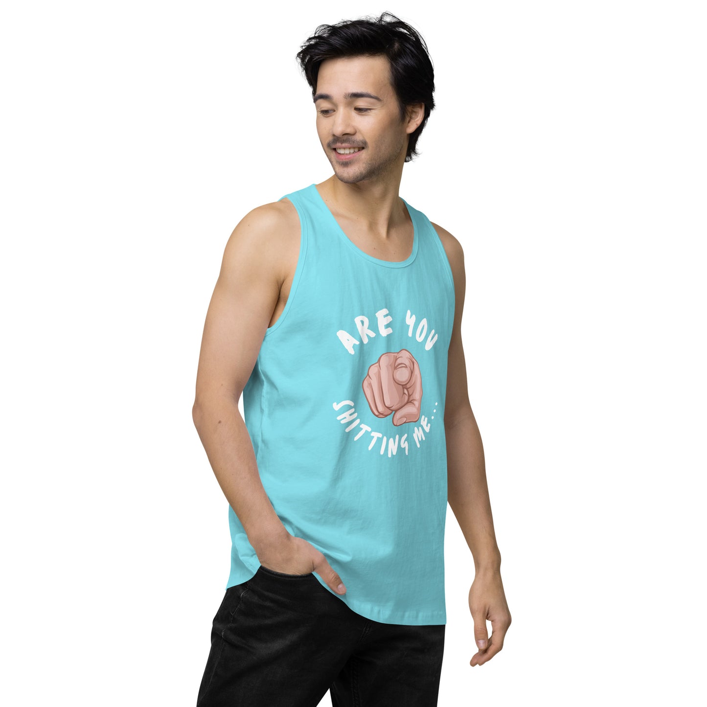 Are You Shitting Me Point Men’s premium tank top