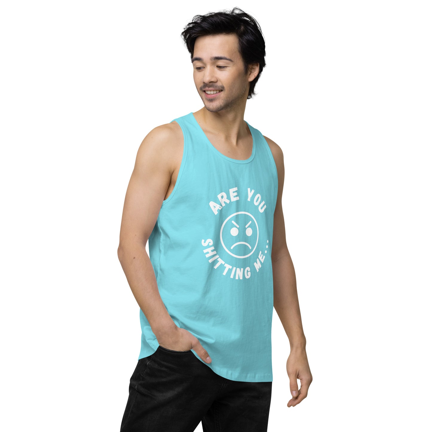 Are You Shitting Me Angry Face Men’s premium tank top