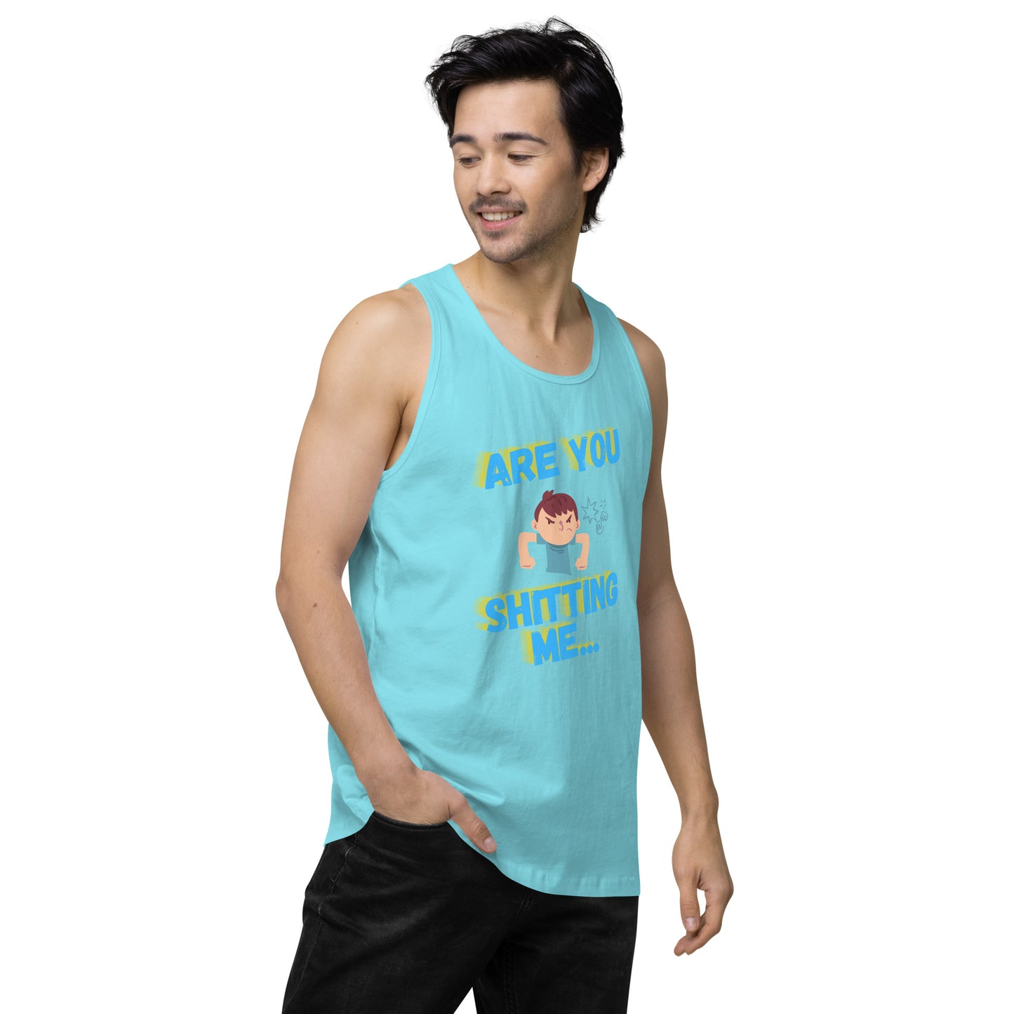 Are You Shitting Me Angry Guy Men’s premium tank top