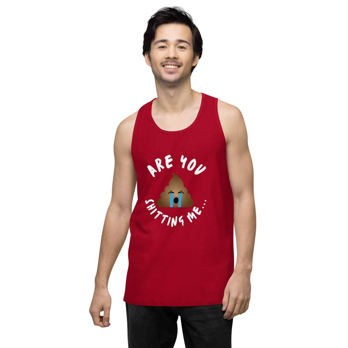 Are You Shitting Me Emoji Turd Men’s premium tank top