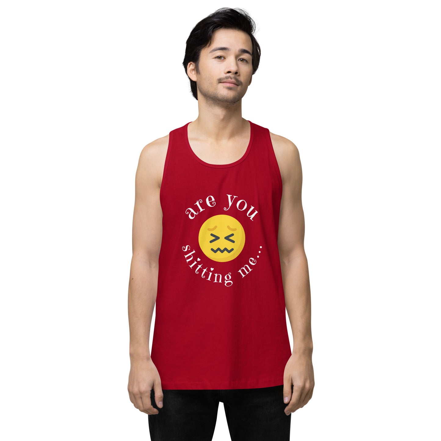 Are You Shitting Me Emoji Anger Men’s premium tank top