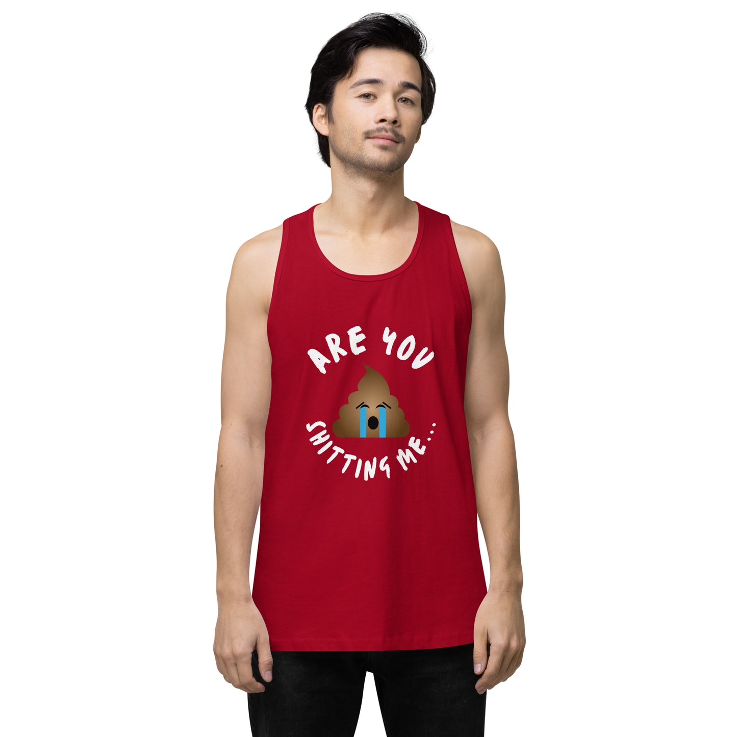 Are You Shitting Me Emoji Turd Men’s premium tank top