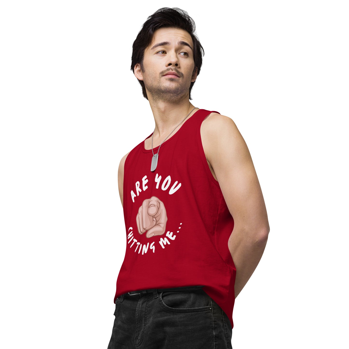 Are You Shitting Me Point Men’s premium tank top