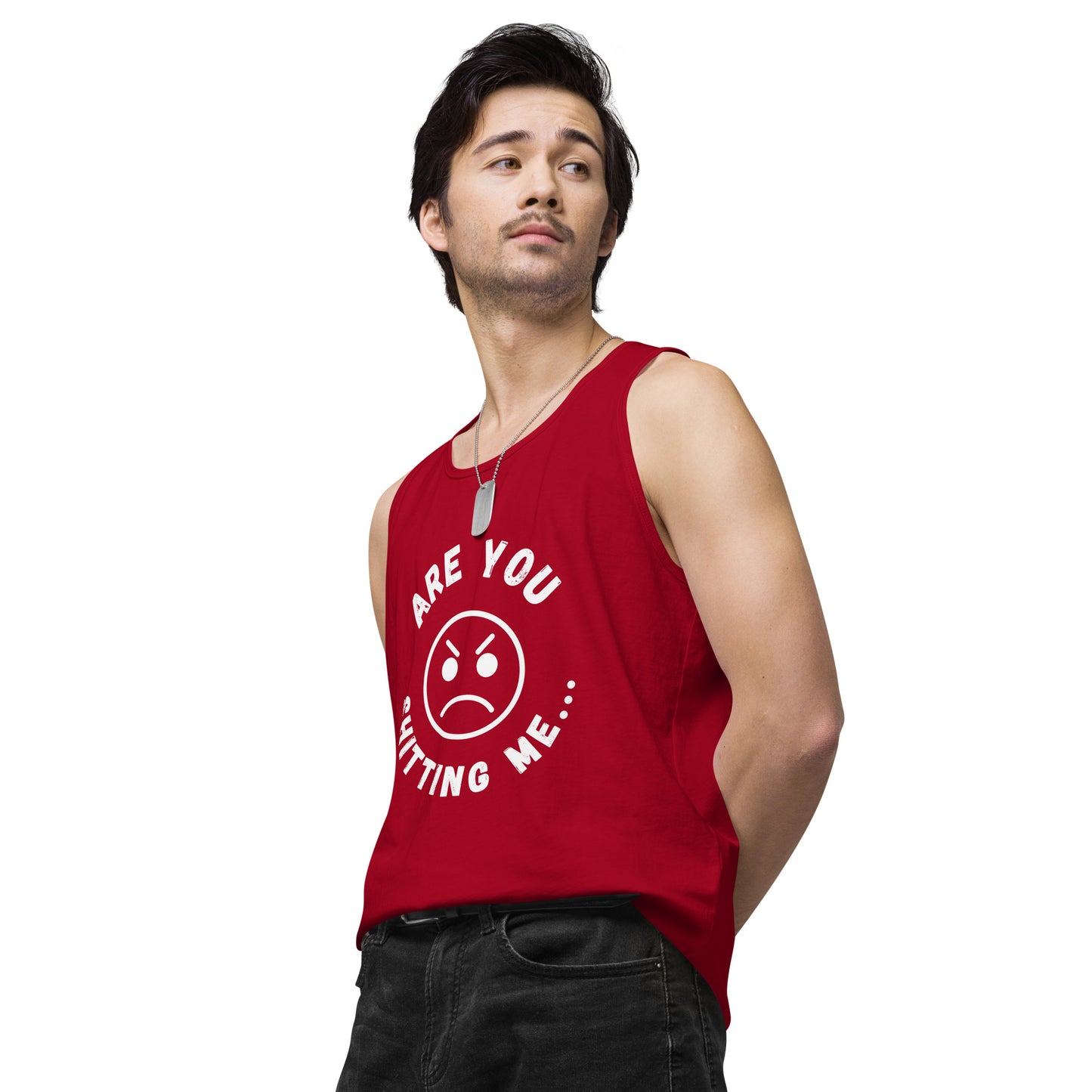 Are You Shitting Me Angry Face Men’s premium tank top