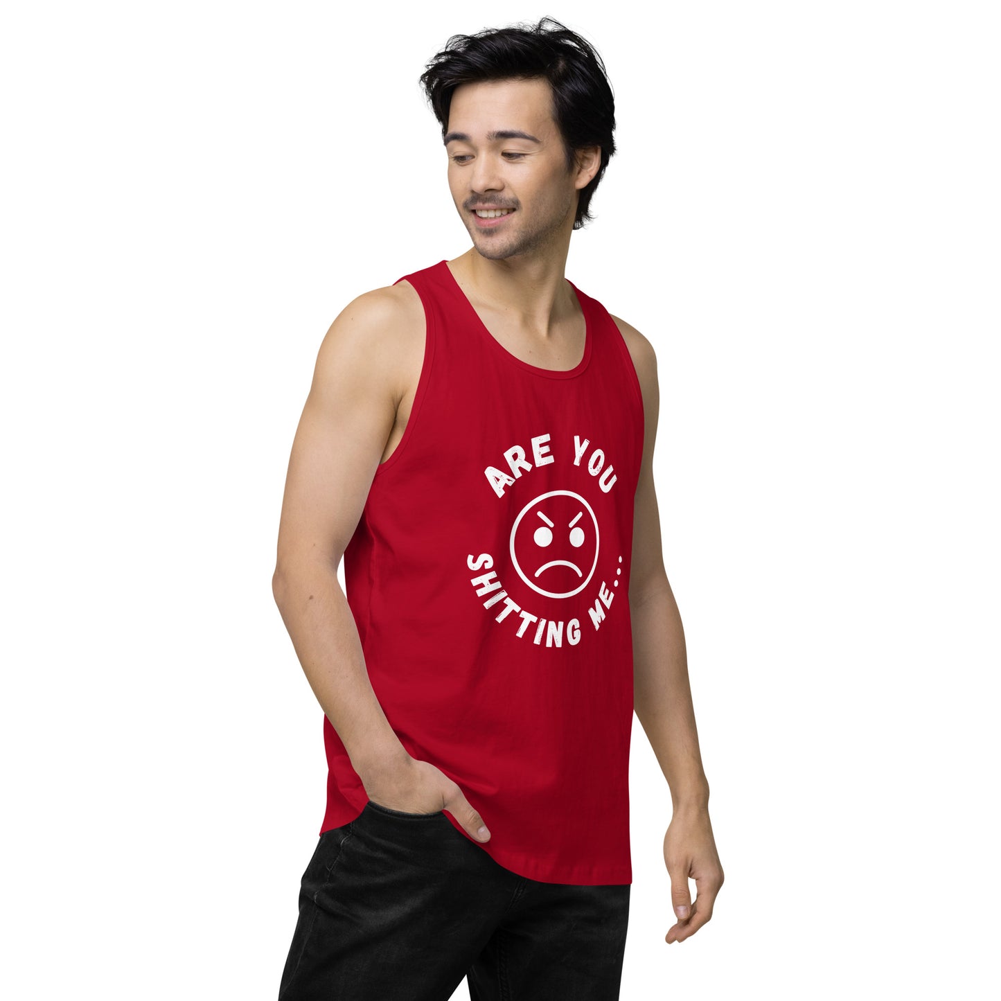 Are You Shitting Me Angry Face Men’s premium tank top