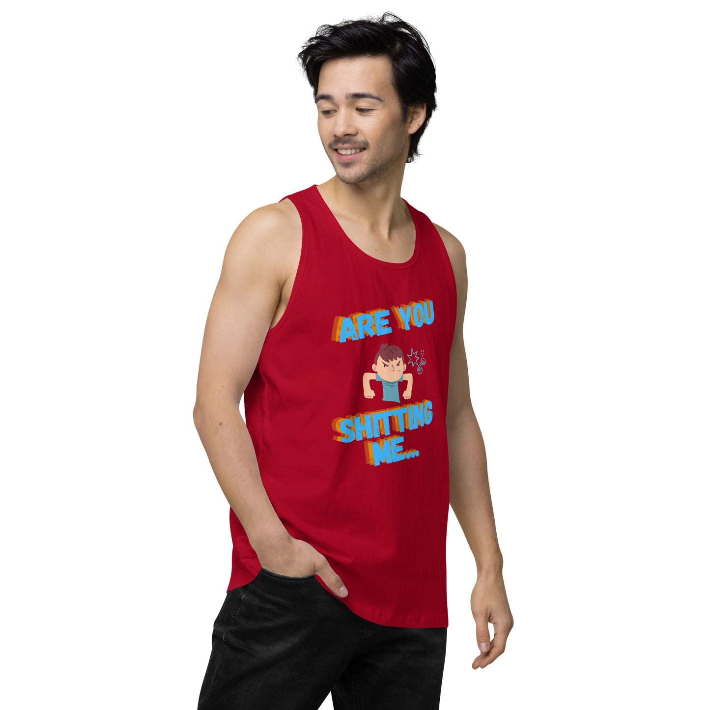 Are You Shitting Me Angry Guy Men’s premium tank top