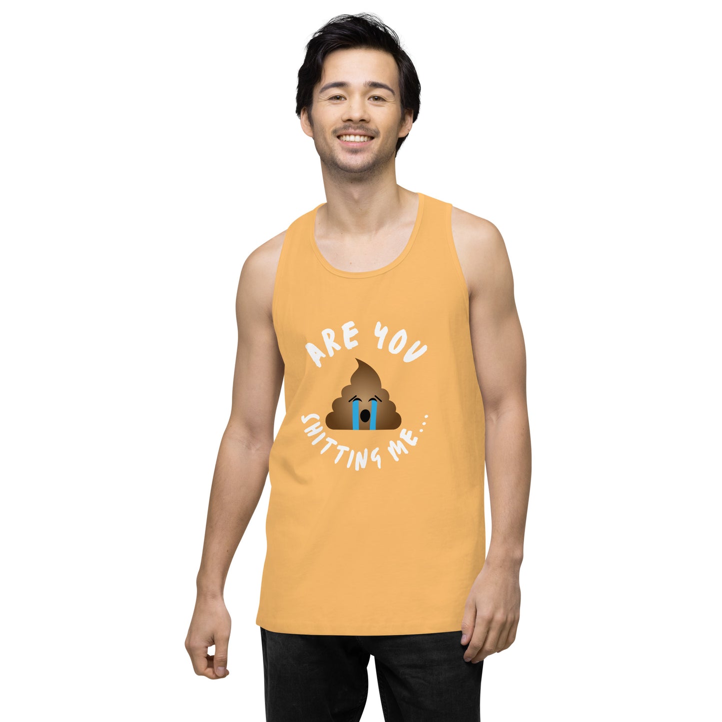 Are You Shitting Me Emoji Turd Men’s premium tank top