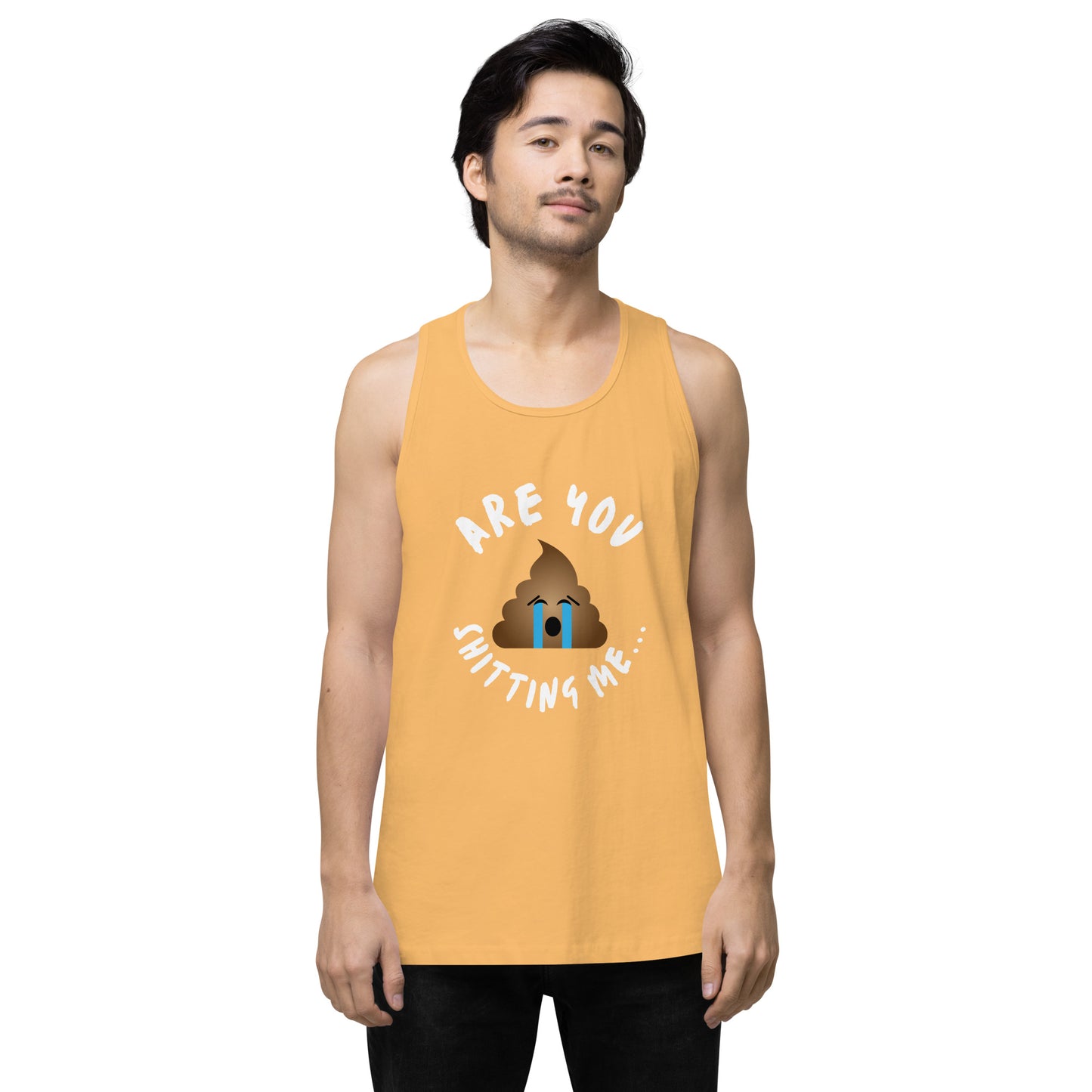 Are You Shitting Me Emoji Turd Men’s premium tank top