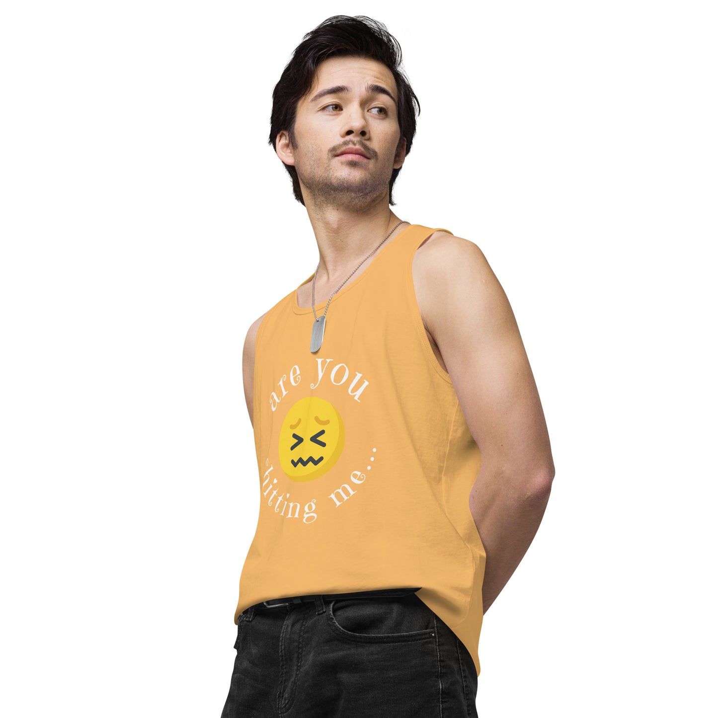 Are You Shitting Me Emoji Anger Men’s premium tank top