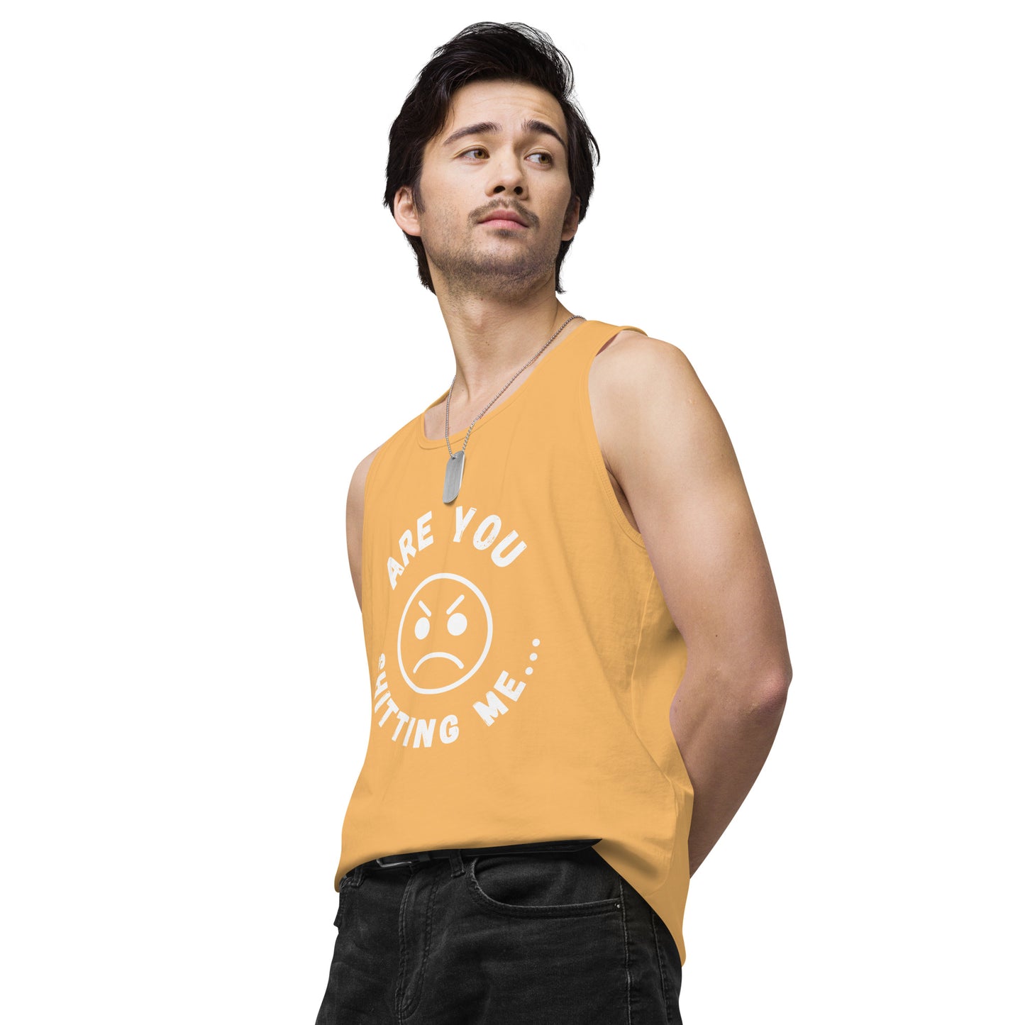 Are You Shitting Me Angry Face Men’s premium tank top