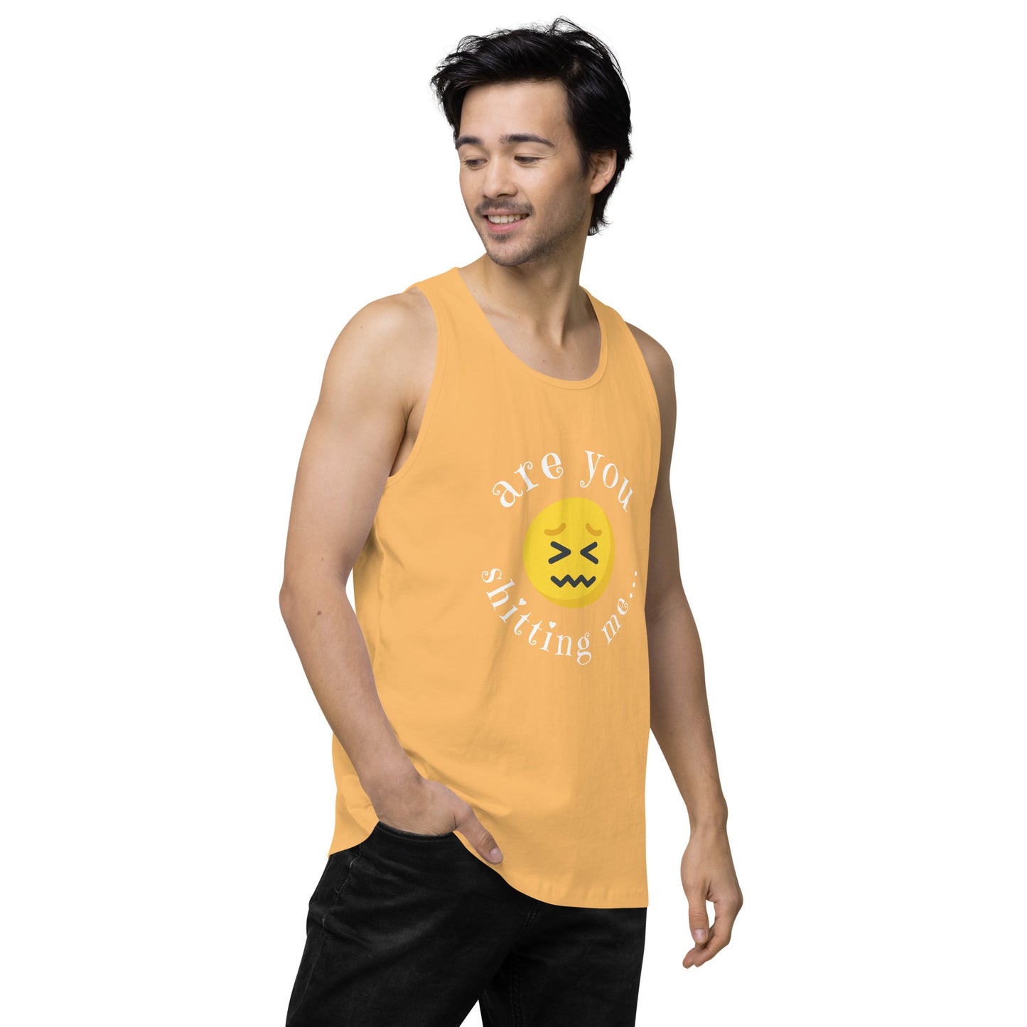 Are You Shitting Me Emoji Anger Men’s premium tank top