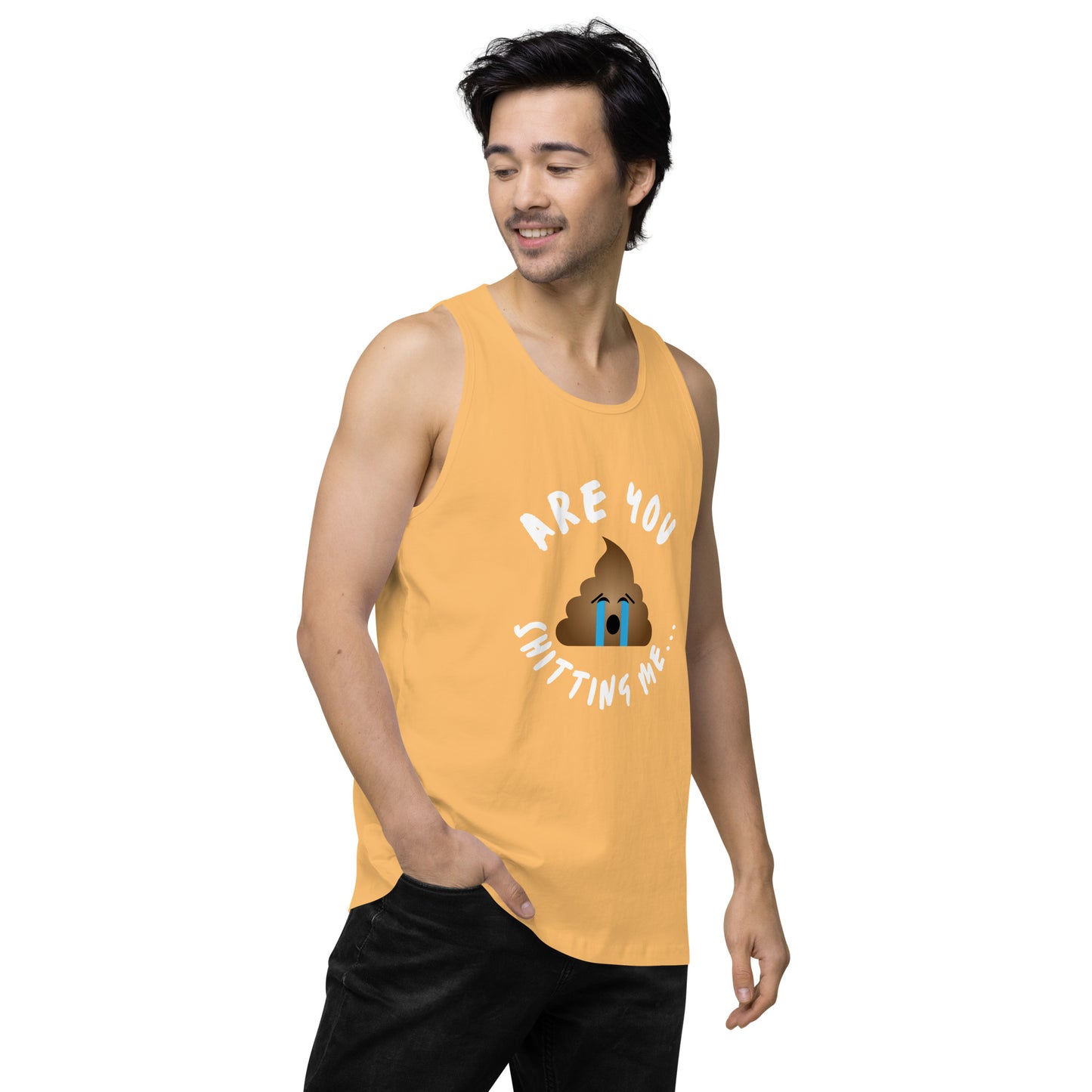 Are You Shitting Me Emoji Turd Men’s premium tank top