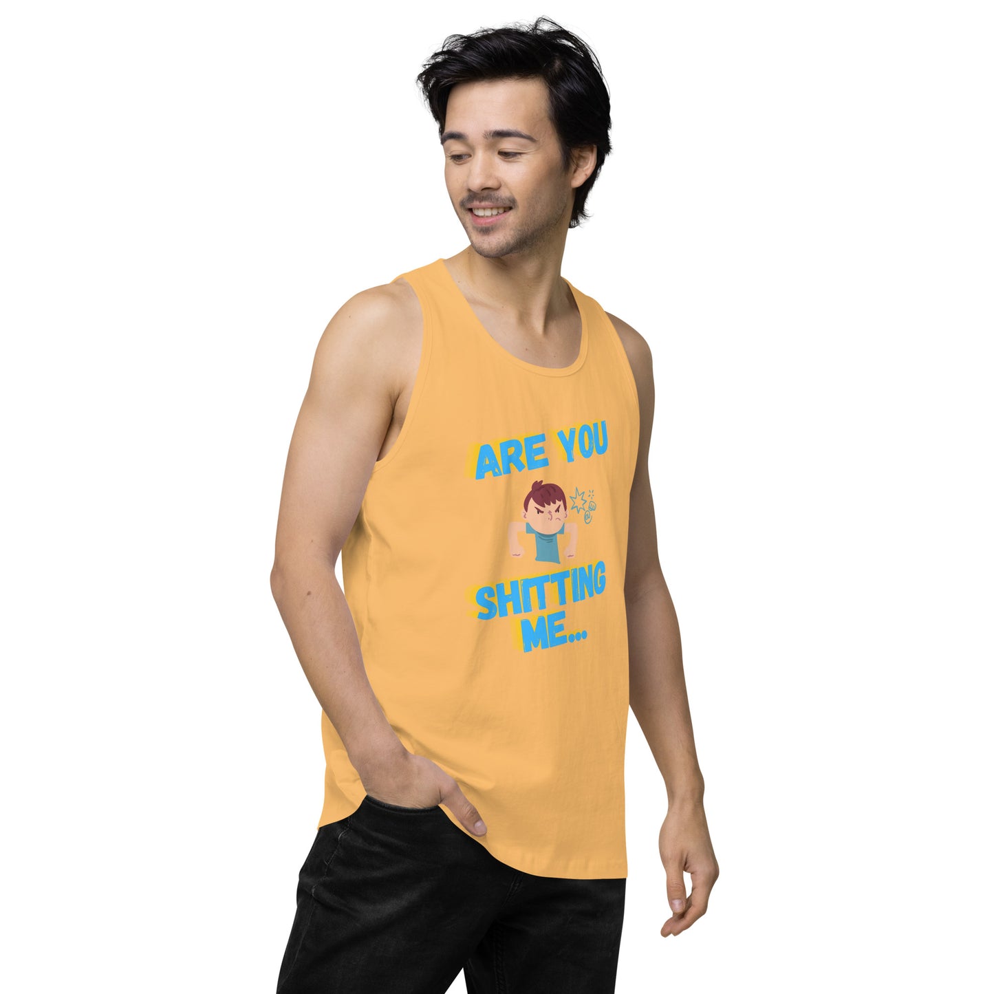 Are You Shitting Me Angry Guy Men’s premium tank top