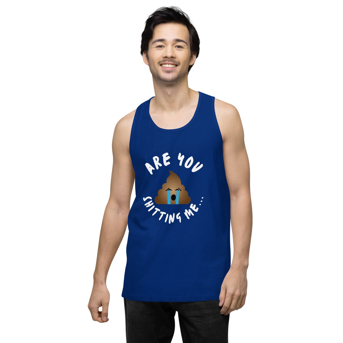 Are You Shitting Me Emoji Turd Men’s premium tank top