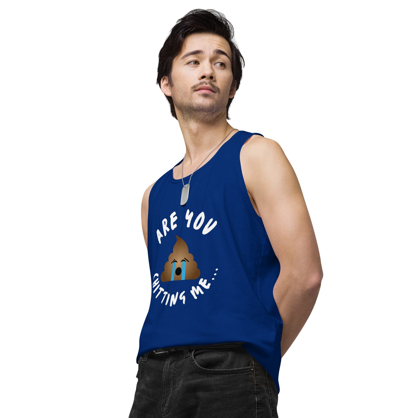 Are You Shitting Me Emoji Turd Men’s premium tank top