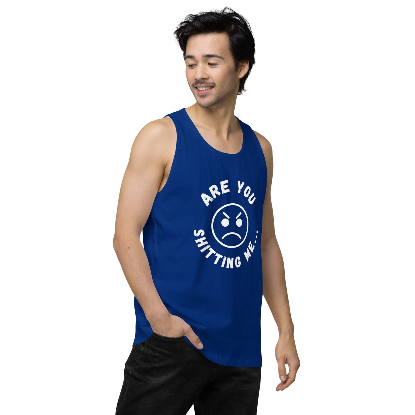 Are You Shitting Me Angry Face Men’s premium tank top