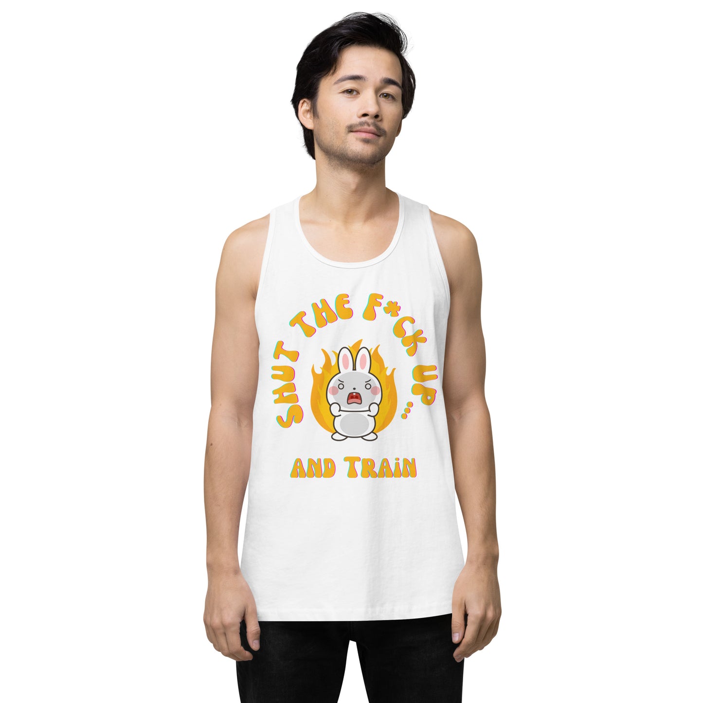 STFU and Train Bunny Men’s premium tank top