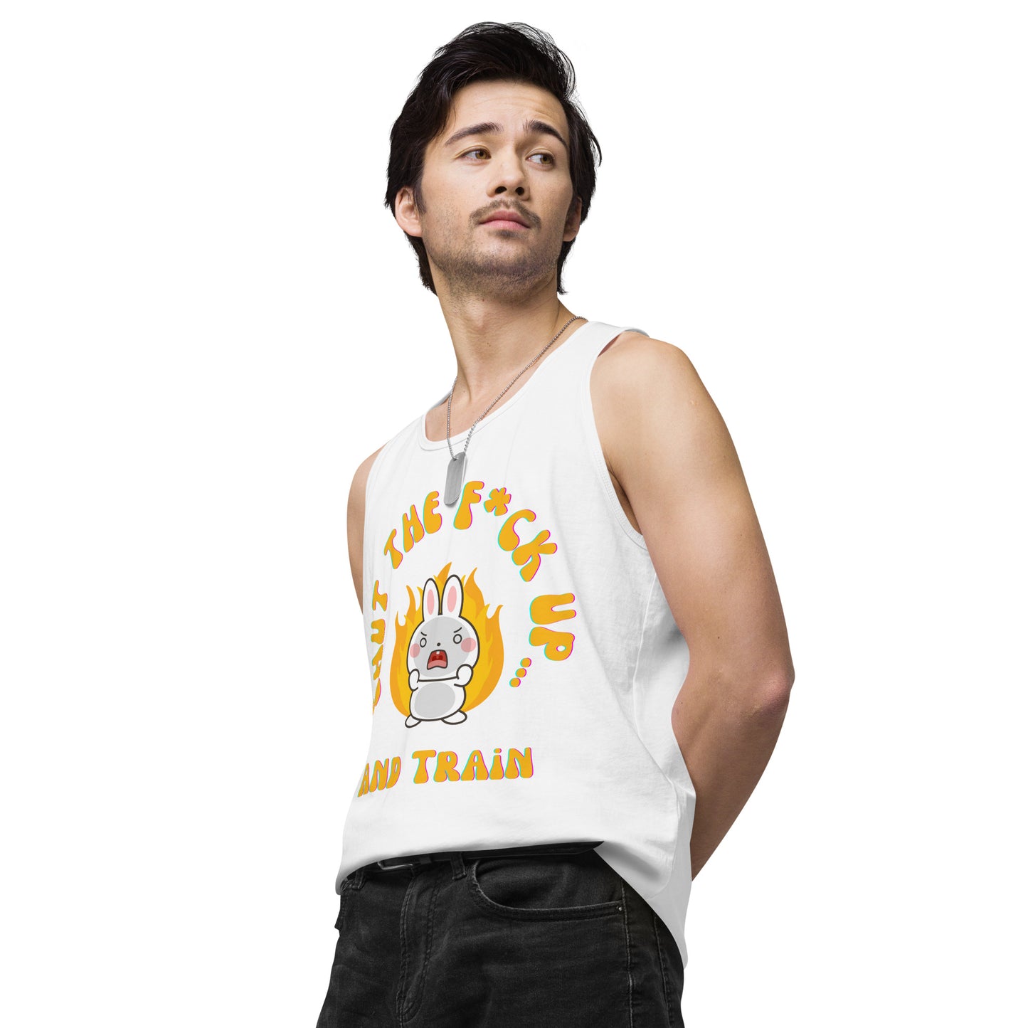 STFU and Train Bunny Men’s premium tank top